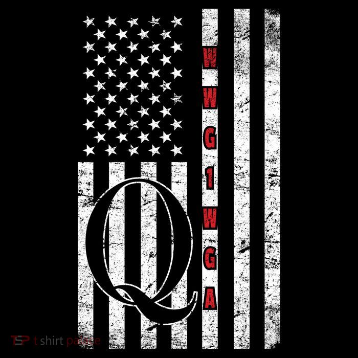 Q-anon Flag Where We Go One We Go All WWG1WGA Drawstring Bag