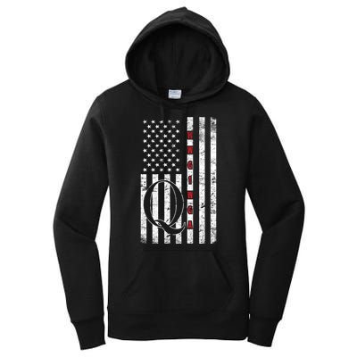 Q-anon Flag Where We Go One We Go All WWG1WGA Women's Pullover Hoodie