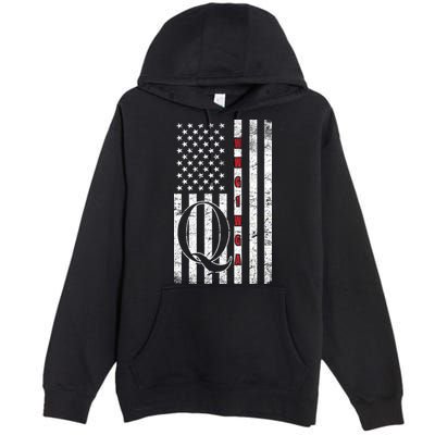Q-anon Flag Where We Go One We Go All WWG1WGA Premium Pullover Hoodie