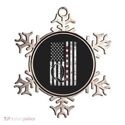 Q-anon Flag Where We Go One We Go All WWG1WGA Metallic Star Ornament