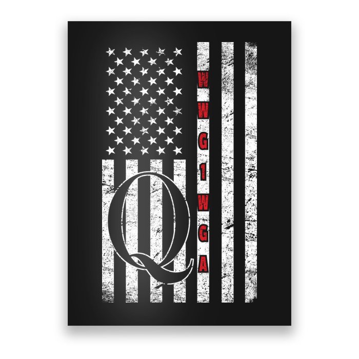 Q-anon Flag Where We Go One We Go All WWG1WGA Poster