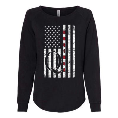 Q-anon Flag Where We Go One We Go All WWG1WGA Womens California Wash Sweatshirt