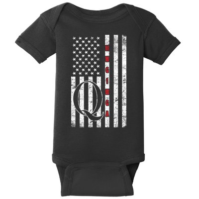 Q-anon Flag Where We Go One We Go All WWG1WGA Baby Bodysuit