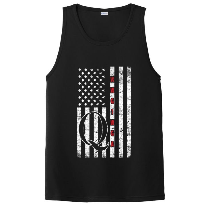 Q-anon Flag Where We Go One We Go All WWG1WGA PosiCharge Competitor Tank