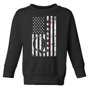 Q-anon Flag Where We Go One We Go All WWG1WGA Toddler Sweatshirt