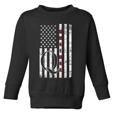 Q-anon Flag Where We Go One We Go All WWG1WGA Toddler Sweatshirt