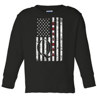 Q-anon Flag Where We Go One We Go All WWG1WGA Toddler Long Sleeve Shirt