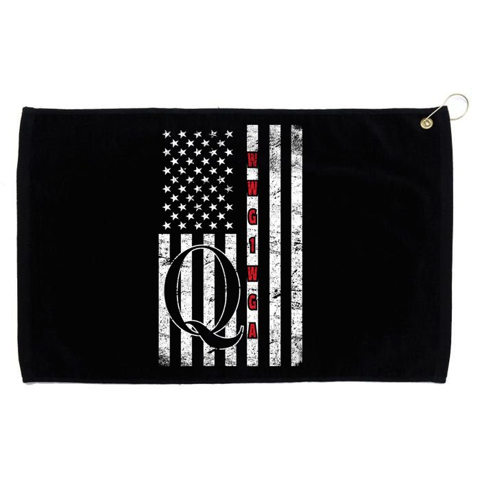 Q-anon Flag Where We Go One We Go All WWG1WGA Grommeted Golf Towel