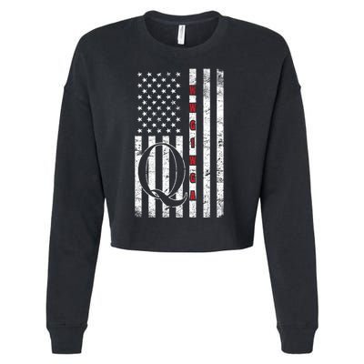 Q-anon Flag Where We Go One We Go All WWG1WGA Cropped Pullover Crew