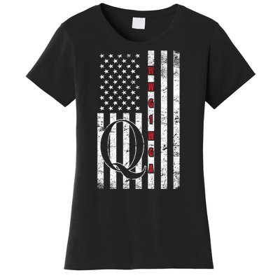 Q-anon Flag Where We Go One We Go All WWG1WGA Women's T-Shirt