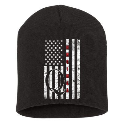 Q-anon Flag Where We Go One We Go All WWG1WGA Short Acrylic Beanie