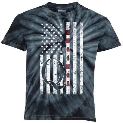 Q-anon Flag Where We Go One We Go All WWG1WGA Kids Tie-Dye T-Shirt