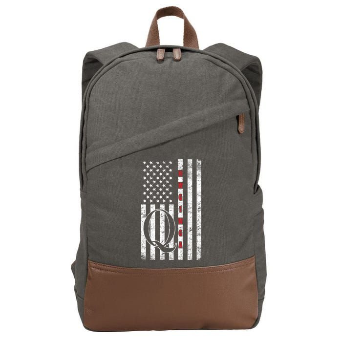 Q-anon Flag Where We Go One We Go All WWG1WGA Cotton Canvas Backpack