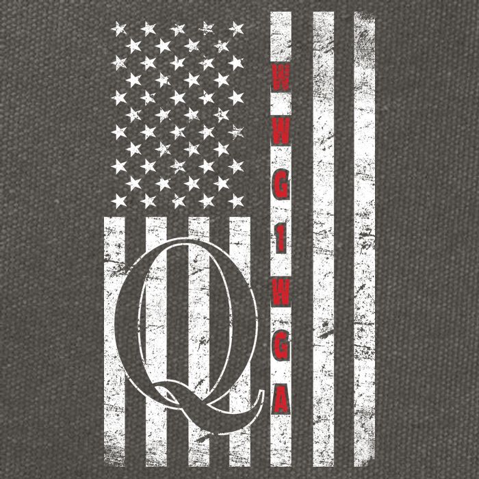 Q-anon Flag Where We Go One We Go All WWG1WGA Cotton Canvas Backpack