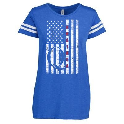 Q-anon Flag Where We Go One We Go All WWG1WGA Enza Ladies Jersey Football T-Shirt