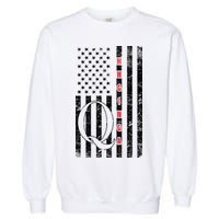 Q-anon Flag Where We Go One We Go All WWG1WGA Garment-Dyed Sweatshirt