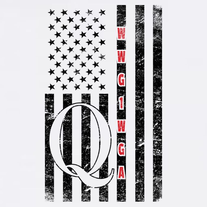 Q-anon Flag Where We Go One We Go All WWG1WGA Garment-Dyed Sweatshirt