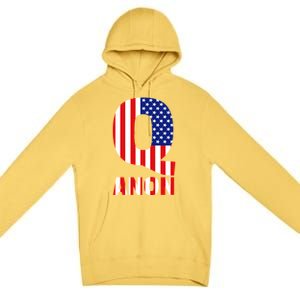 Q Anon Patriotic USA Flag Premium Pullover Hoodie