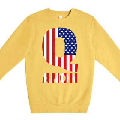 Q Anon Patriotic USA Flag Premium Crewneck Sweatshirt