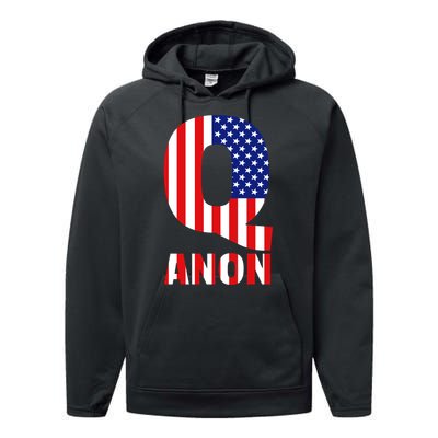 Q Anon Patriotic USA Flag Performance Fleece Hoodie