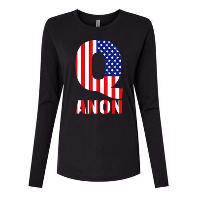 Q Anon Patriotic USA Flag Womens Cotton Relaxed Long Sleeve T-Shirt