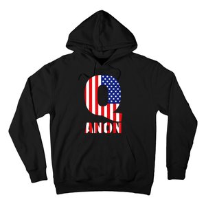 Q Anon Patriotic USA Flag Hoodie