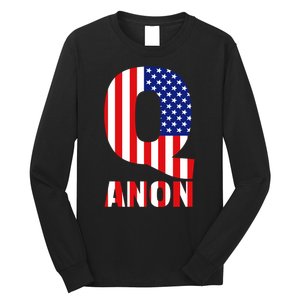 Q Anon Patriotic USA Flag Long Sleeve Shirt