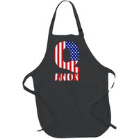 Q Anon Patriotic USA Flag Full-Length Apron With Pockets