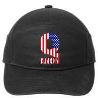 Q Anon Patriotic USA Flag 7-Panel Snapback Hat