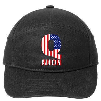 Q Anon Patriotic USA Flag 7-Panel Snapback Hat