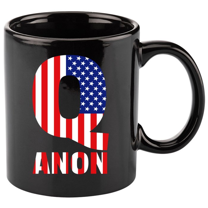 Q Anon Patriotic USA Flag 11oz C Handle Ceramic Mug