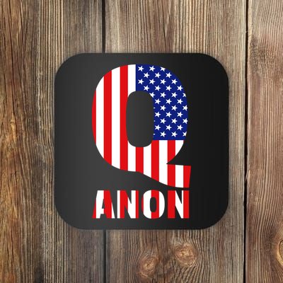 Q Anon Patriotic USA Flag Coaster