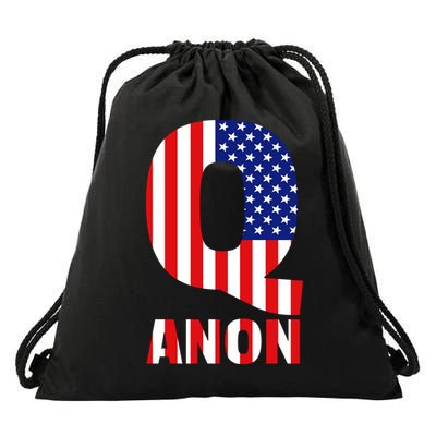 Q Anon Patriotic USA Flag Drawstring Bag