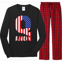 Q Anon Patriotic USA Flag Long Sleeve Pajama Set