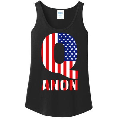 Q Anon Patriotic USA Flag Ladies Essential Tank