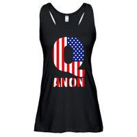 Q Anon Patriotic USA Flag Ladies Essential Flowy Tank