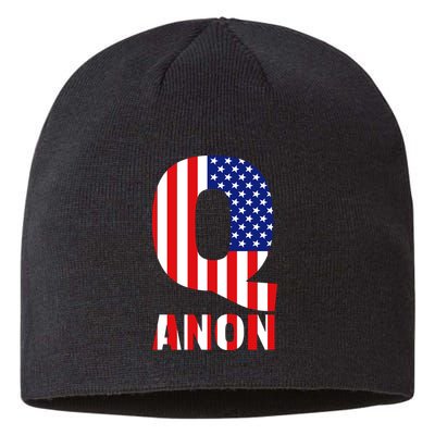 Q Anon Patriotic USA Flag Sustainable Beanie