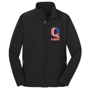 Q Anon Patriotic USA Flag Core Soft Shell Jacket