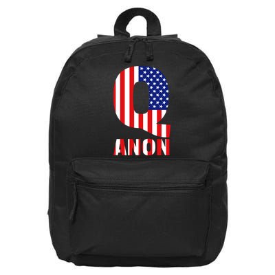 Q Anon Patriotic USA Flag 16 in Basic Backpack