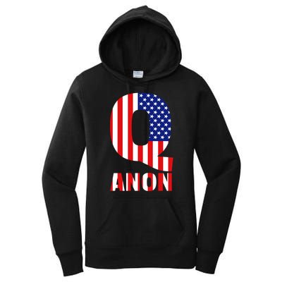 Q Anon Patriotic USA Flag Women's Pullover Hoodie