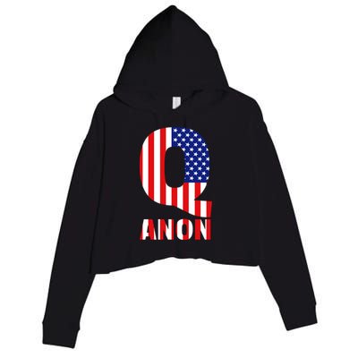 Q Anon Patriotic USA Flag Crop Fleece Hoodie