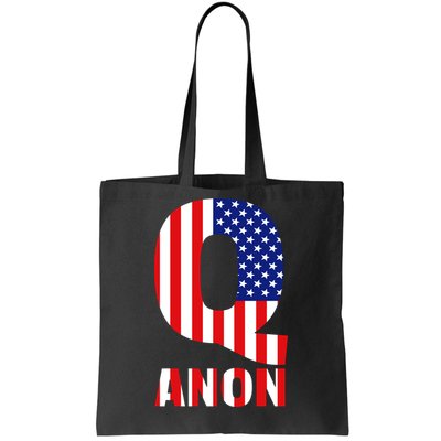 Q Anon Patriotic USA Flag Tote Bag