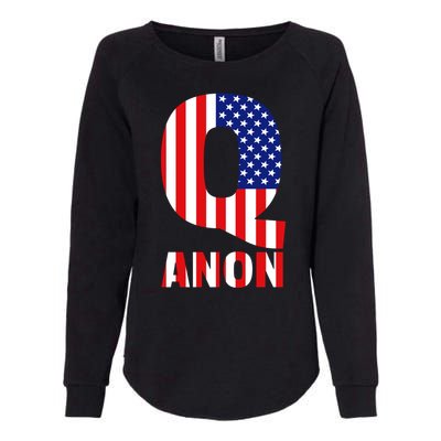 Q Anon Patriotic USA Flag Womens California Wash Sweatshirt