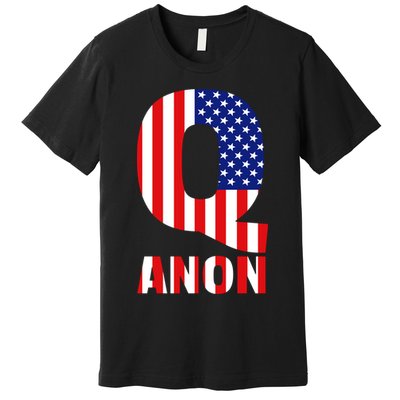 Q Anon Patriotic USA Flag Premium T-Shirt
