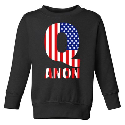 Q Anon Patriotic USA Flag Toddler Sweatshirt