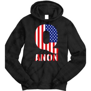 Q Anon Patriotic USA Flag Tie Dye Hoodie