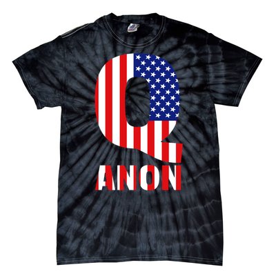 Q Anon Patriotic USA Flag Tie-Dye T-Shirt