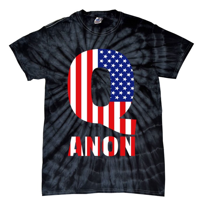 Q Anon Patriotic USA Flag Tie-Dye T-Shirt