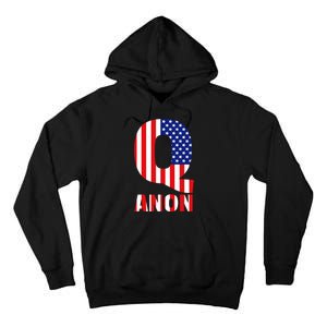 Q Anon Patriotic USA Flag Tall Hoodie