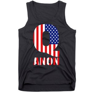 Q Anon Patriotic USA Flag Tank Top